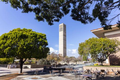 A photo of Storke Tower on campus